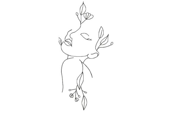 Beautiful Woman Flower: A Boho Embroidery Gem