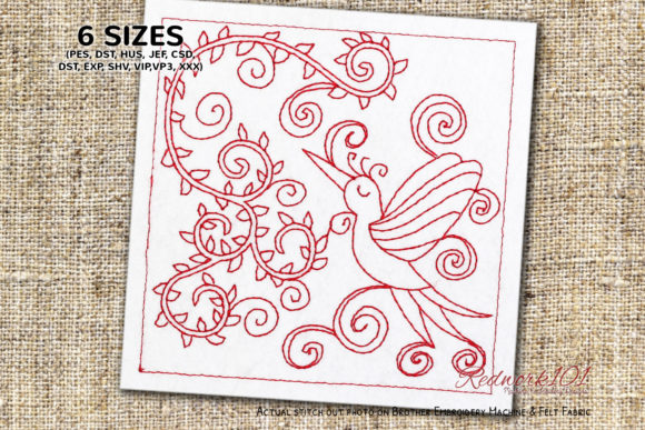 Flying Bird Redwork Design: A Review for Handmade Gifts