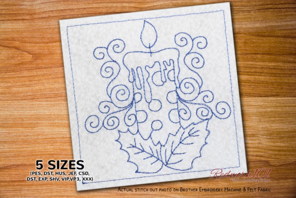 Review: Decorative Christmas Candle Redwork for Etsy Shops