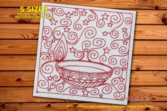 Review: Decorative Diwali Candle Redwork for Holidays