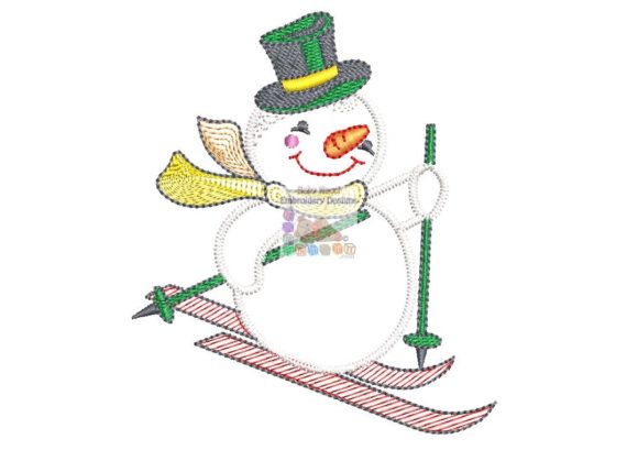 Snowman Begin to Ski: A Festive Embroidery Review